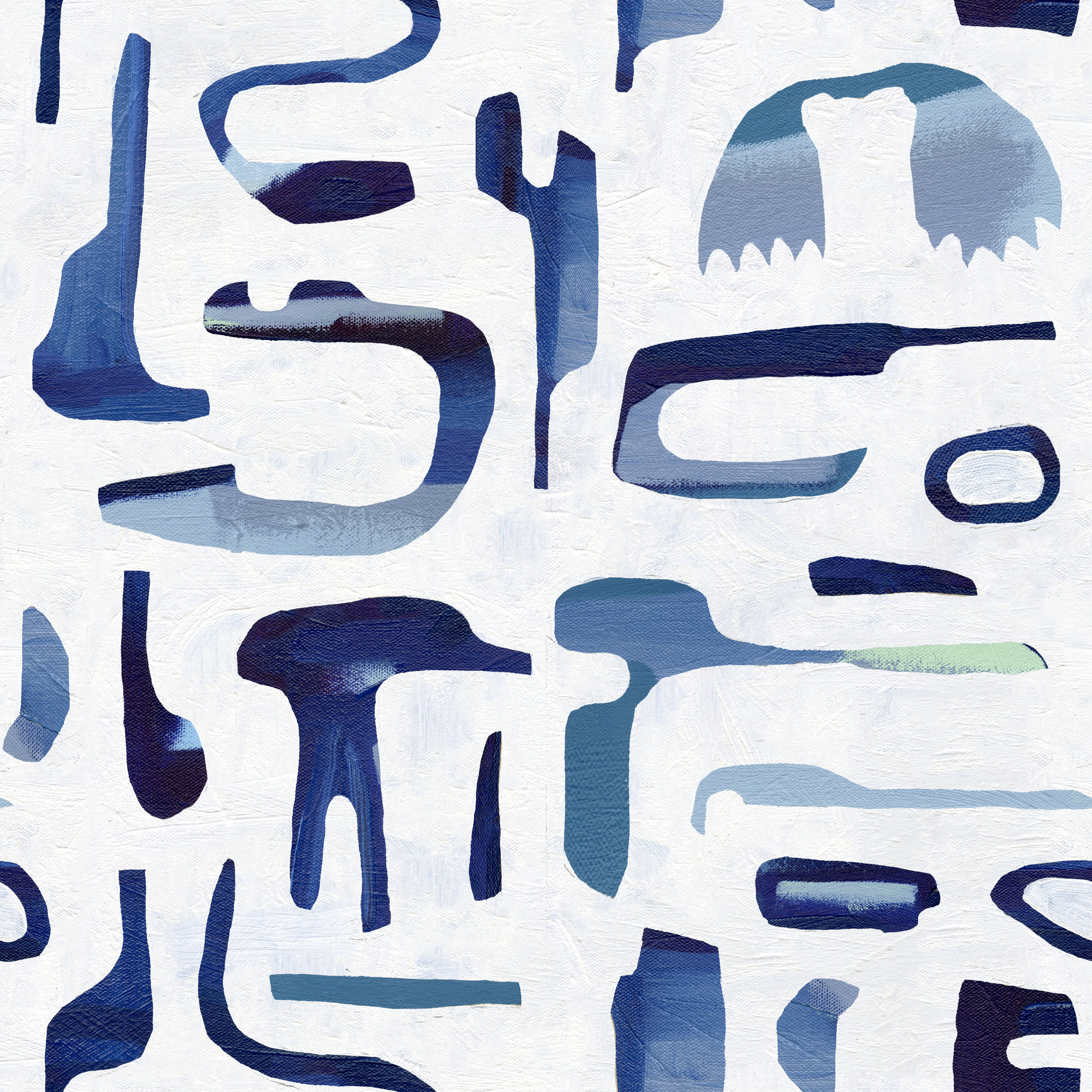 Dean Abstract Wallpaper, Blue/White