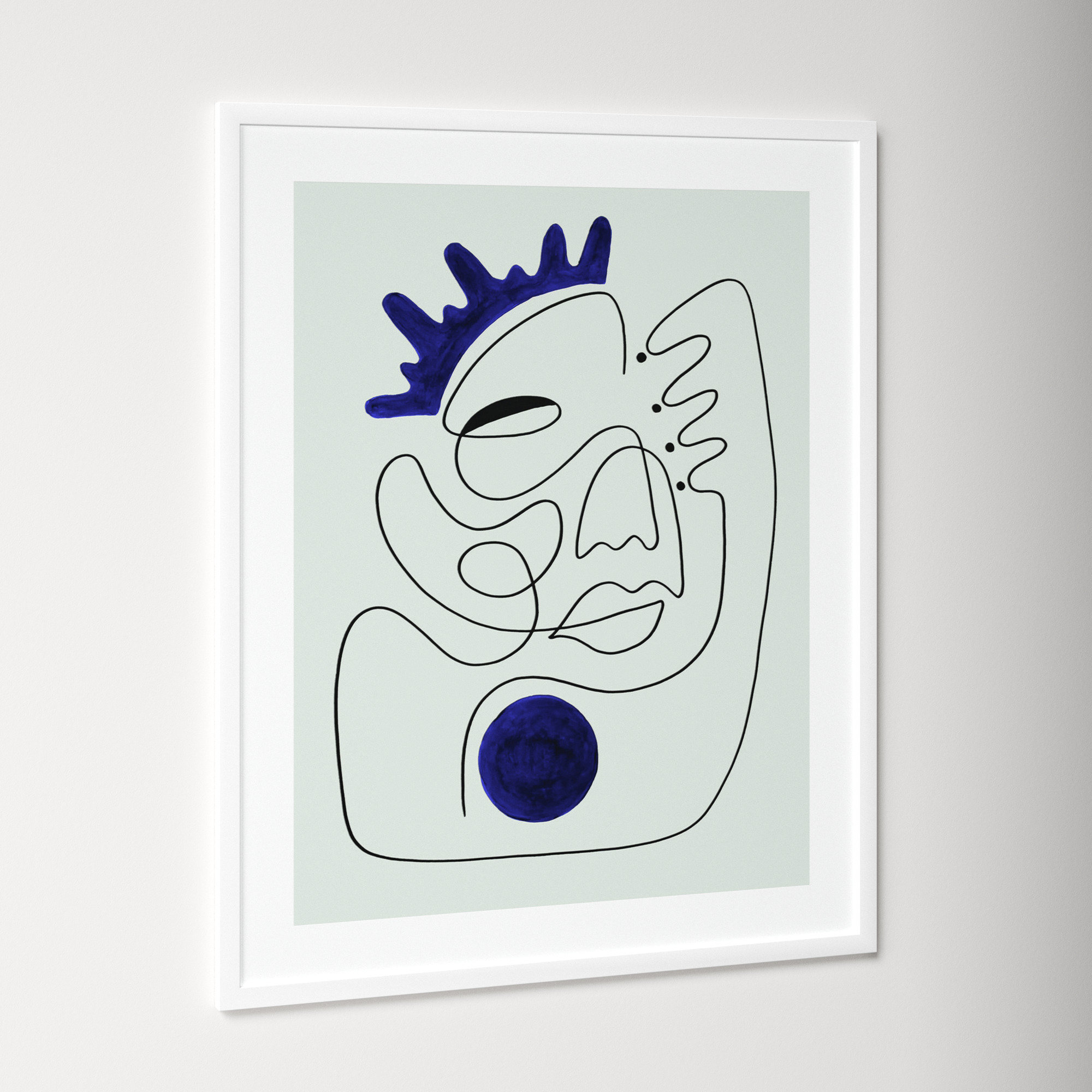 El Rey by Shatha Al Dafai, 41.38" H x 33.38" W x 0.875" D, White Framed