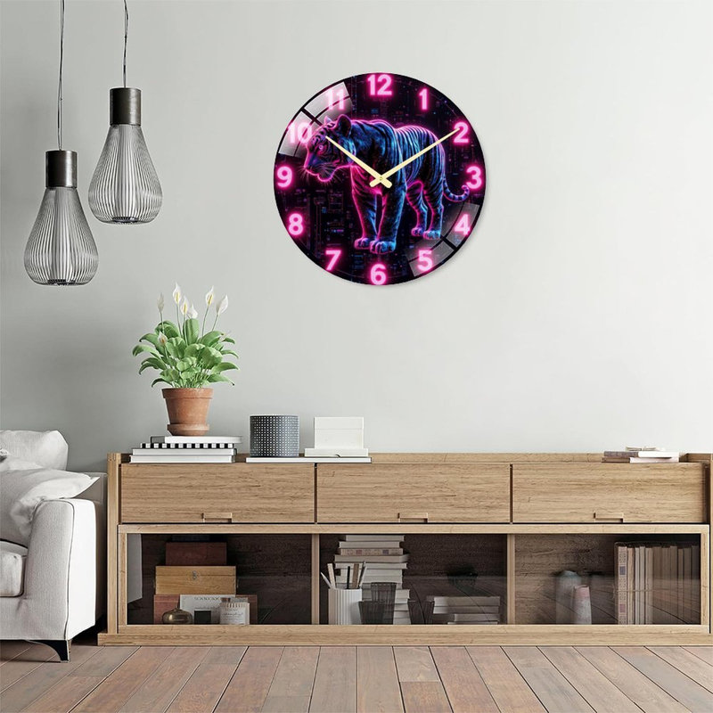 Horloge murale néon tigre 24 po
