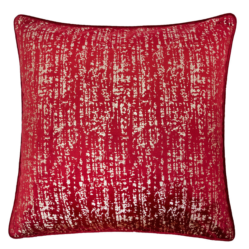  Housse de coussin carré et insert, Rouge, 20 po x 20 po, Polyester