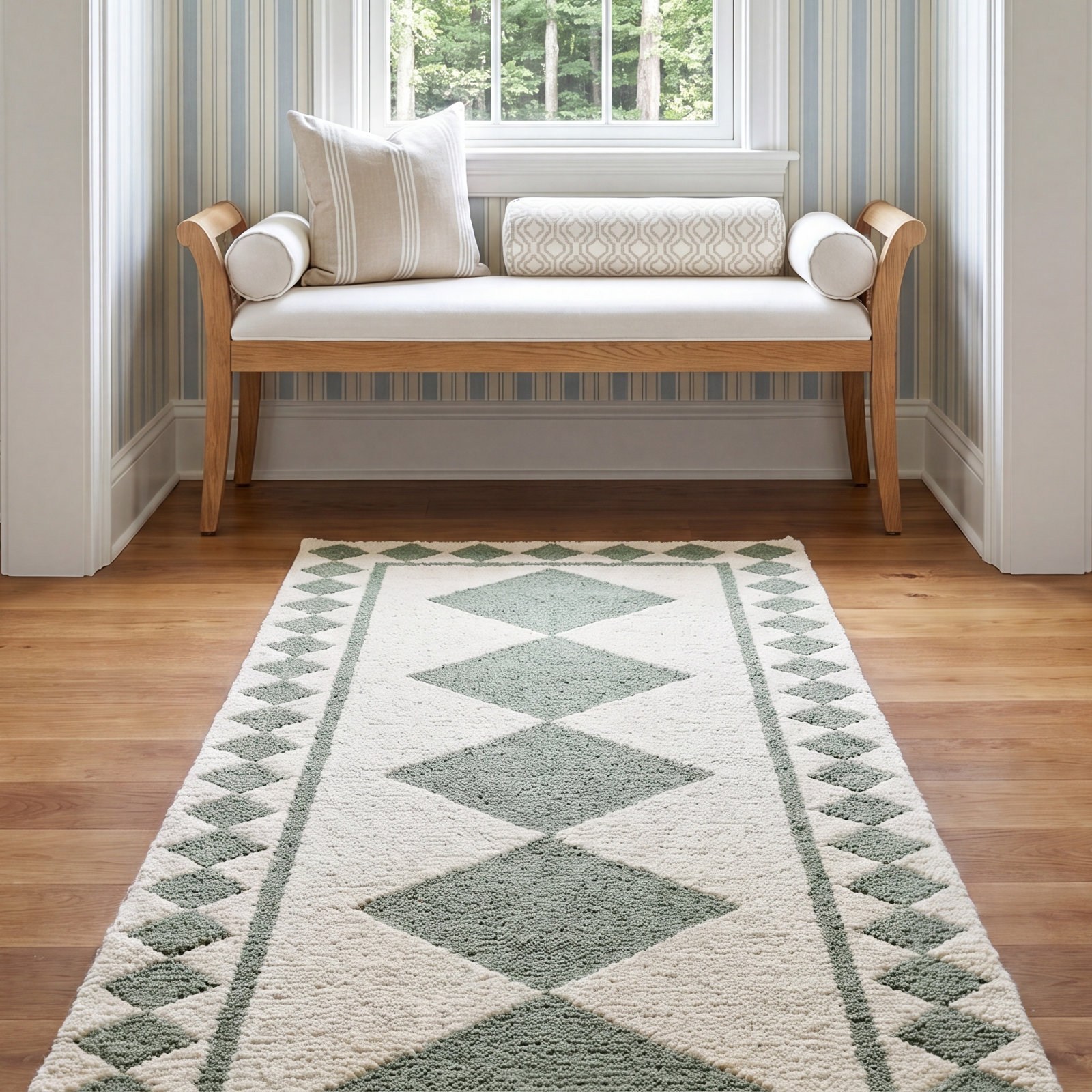 Claude Hand-Woven Geometric Rug, Runner 2'3" x 9'