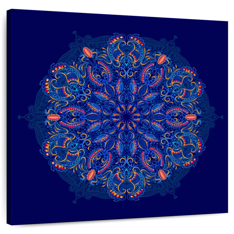 Kerner Paisley Mehndi Mandala, H 16 po x l 16 po