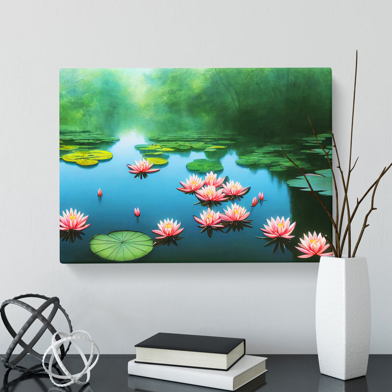 Special Water Lily Pond Vol.3 - Wrapped Canvas, 35cm H x 50cm W x 3cm D