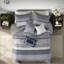 Ensemble luxueux de literie en jacquard 7 pièces luxueux en polyester bleu marine, style transitionnel pour très grand lit