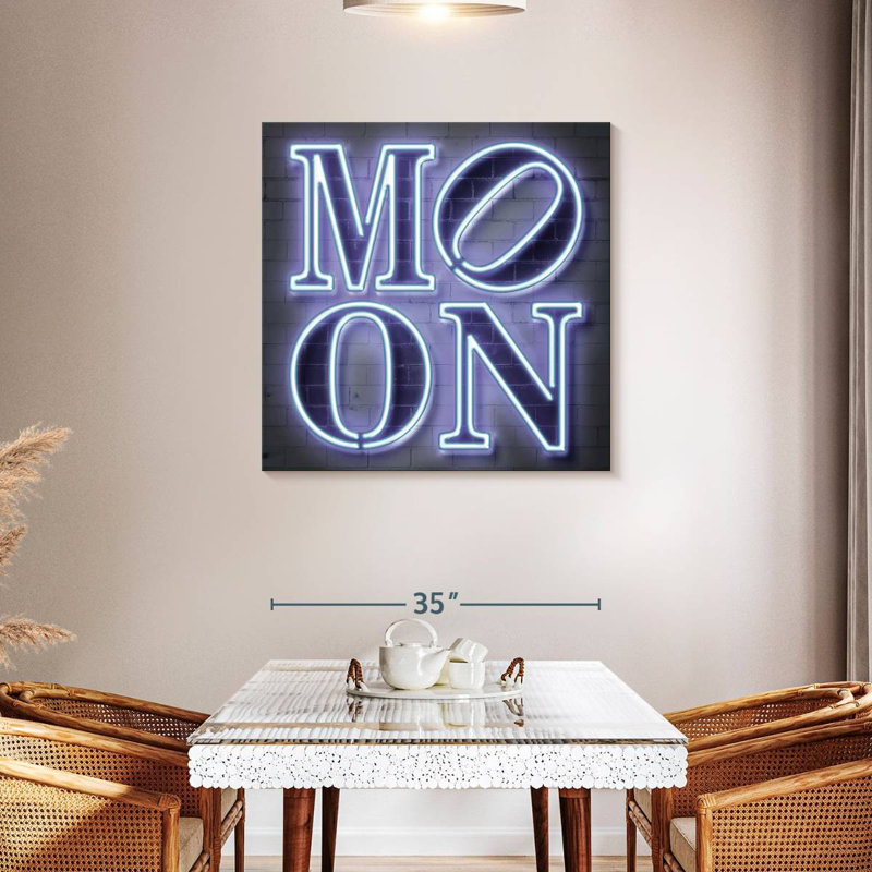 Neon Moon, 36" H x 36" W