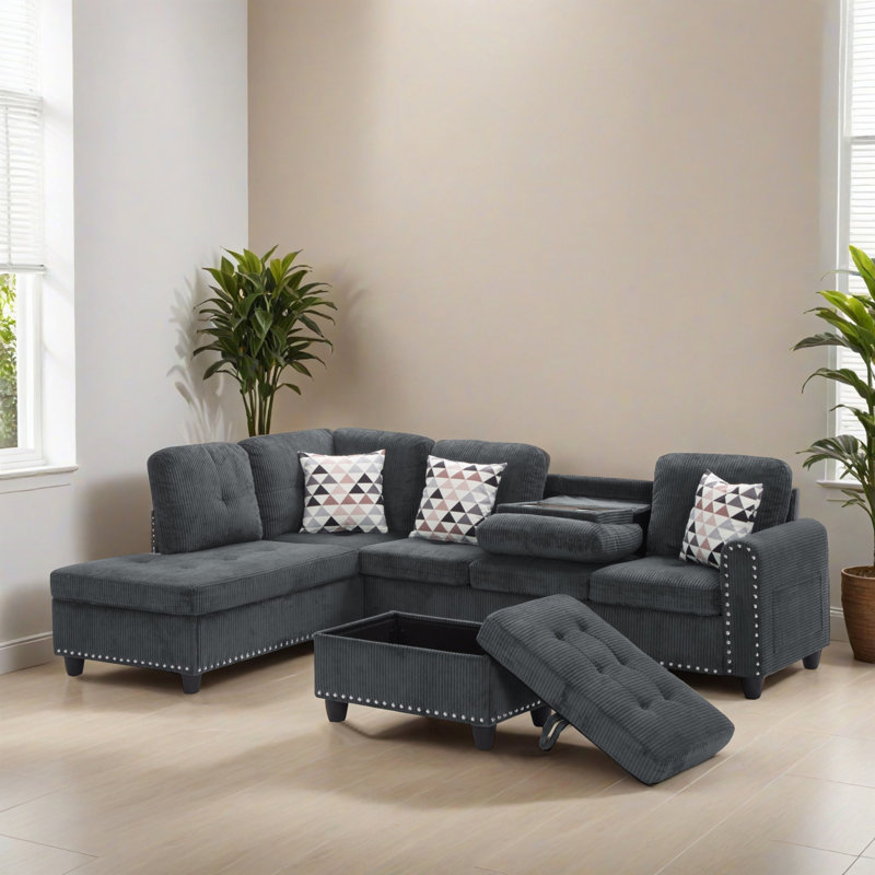 94.51" Left Hand Facing Sectional Couch with L-Shape Chaise, Modern Modular Sofa with Deep Seat, Upholstered Couches for Living Room Bedroom