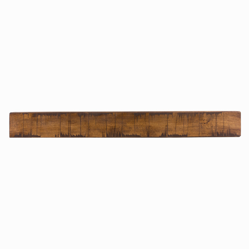 60" Dark Chocolate Stained Poplar Wood Rustic Mantel Shelf