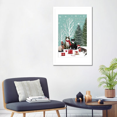 Christmas Cats - Wall Art Print - Framed Fine Art Paper