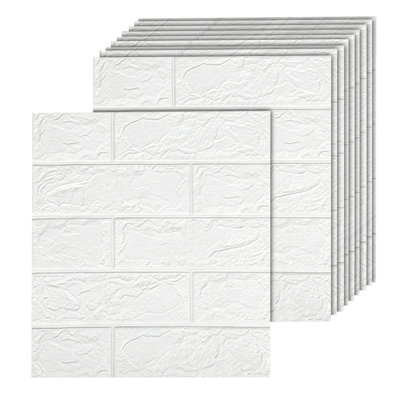 10 x 3 x 3 carreaux de brique autocollant mural papier peint panneau de mousse 13,8 x 15,2 po