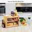 Boîte à pain en bambou Dontrey pour comptoir de cuisine, bac de rangement de pain à 2 couches avec panneau de porte en acrylique, rangement à pain de grande capacité avec pince-pain pour le rangement des aliments de cuisine, à assembler