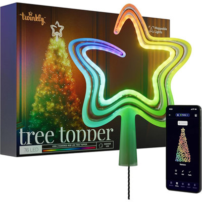 Étoile de Noël intelligente à DEL RVB pour sapin, contrôlée par application et alimentée par USB-C. Décoration d'arbre de Noël