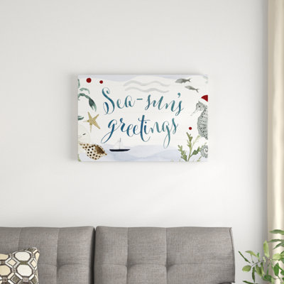 Reproduction d’art textuel sur toile tendue « Sun-embrassé Christmas collection D » par Victoria Barnes
