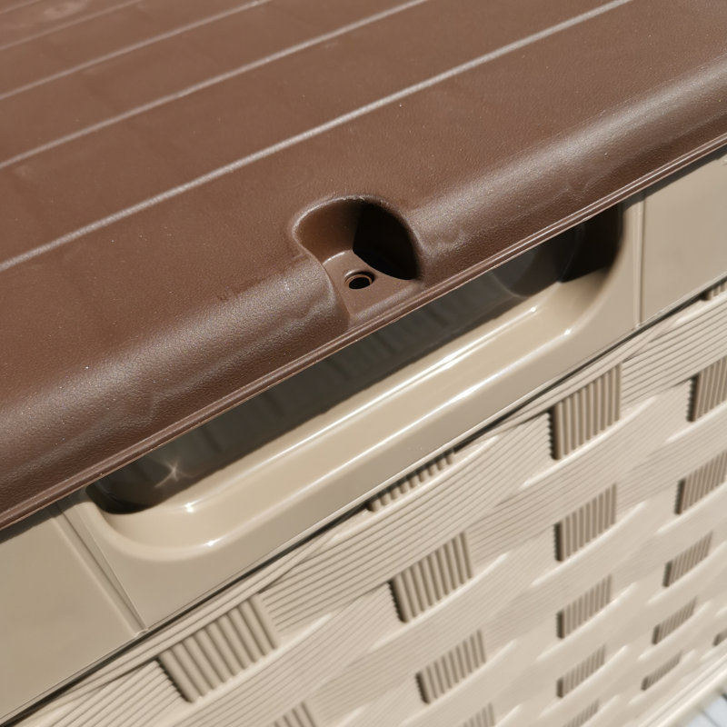 Samuel Alexander 116cm W Plastic Lockable Deck Box with Wheels in Brown
