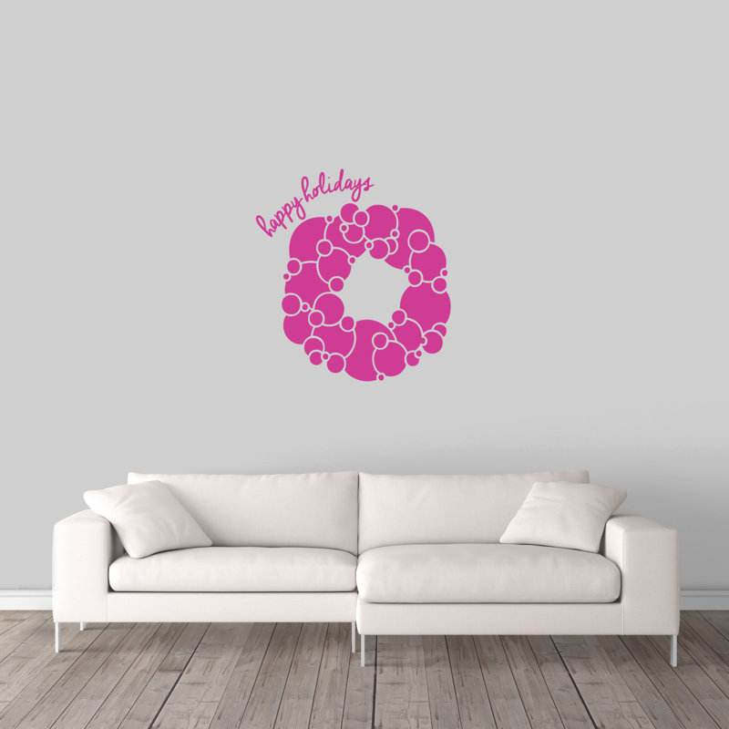 Adhésif décoratif joyeuses fêtes Maurin, Rose vif