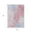 Tapis intérieur lavable abstrait ivoire et bleu 10 pi x 14 pi