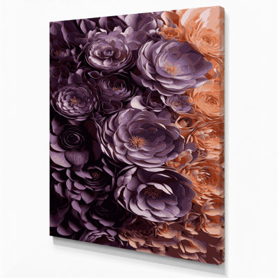 "Abstract Florals 70", art mural sur toile brune