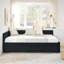 Structure de lit double capitonnée pleine grandeur avec deux tiroirs, structure de canapé-lit avec dossier confortable et accoudoirs, velours (79,5 po x 58 po x 25 po)-405390011