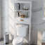 Armoire de rangement au-dessus de la toilette blanche avec un tiroir et 2 tablettes