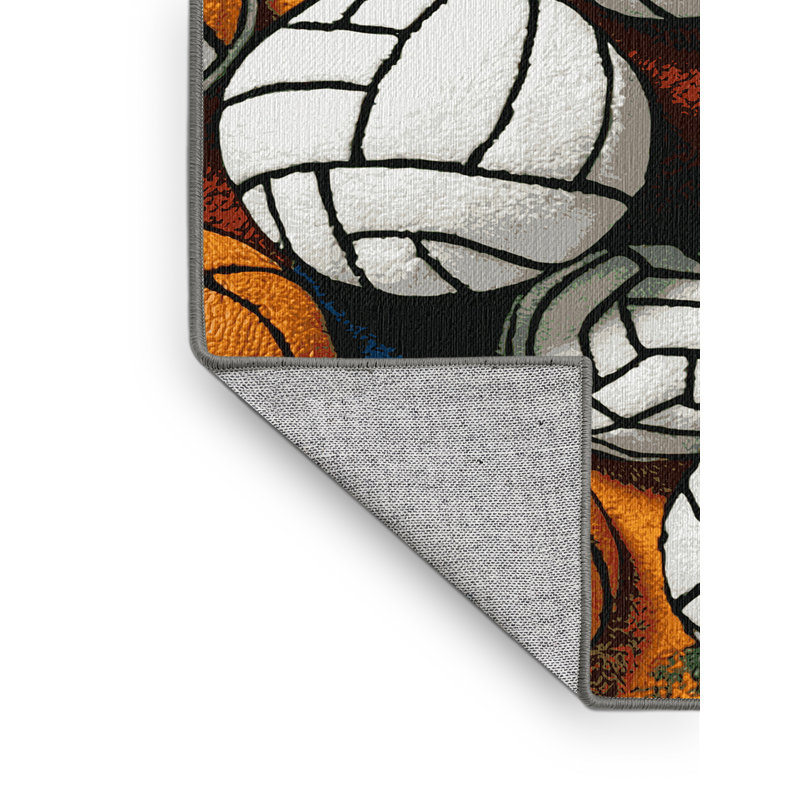  Tapis lavable de sport de volleyball, Rond 5 pi