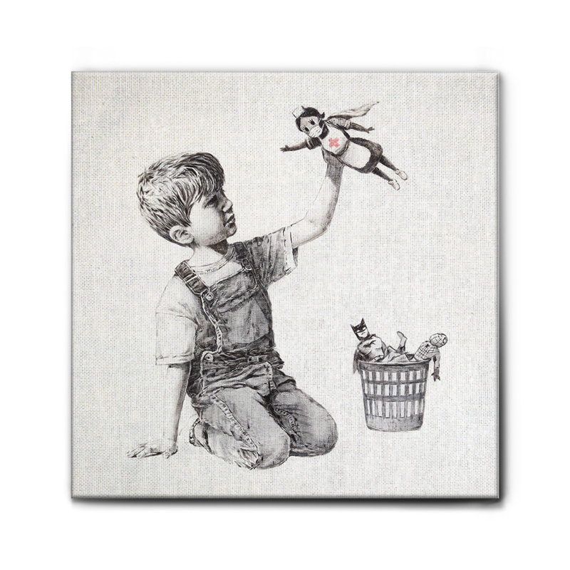 Infermiera Supereroe by Banksy - Unframed Painting on Canvas, 70cm H x 70cm W