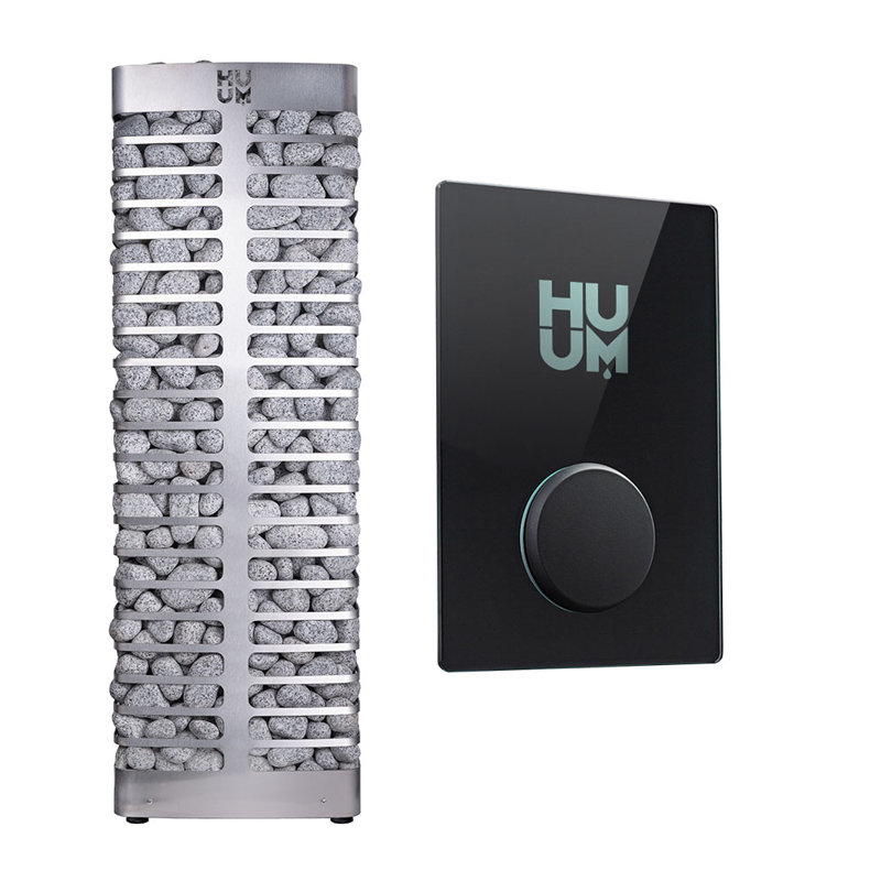 HUUM STEEL 9kW Sauna Heater with UKU WiFi Control, (Sauna Stones Included ), Black