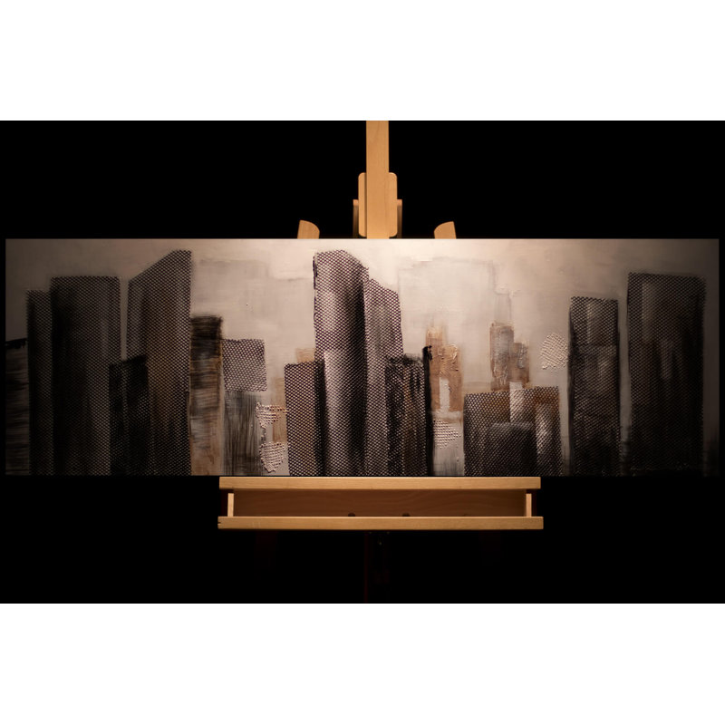 Hand -painted acrylic painting Between Skyscrapers