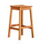 Tabouret de bar Heno, siège de selle, bois d'eucalyptus brun miel