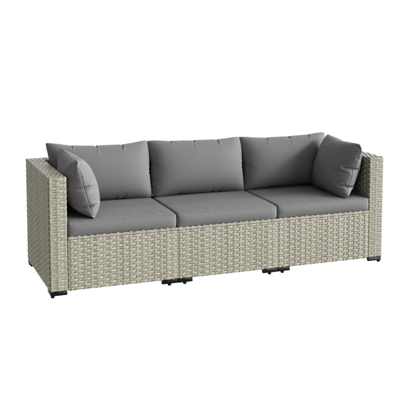 Ensemble de chaises d'extérieur en osier (ensemble de 2), Gris