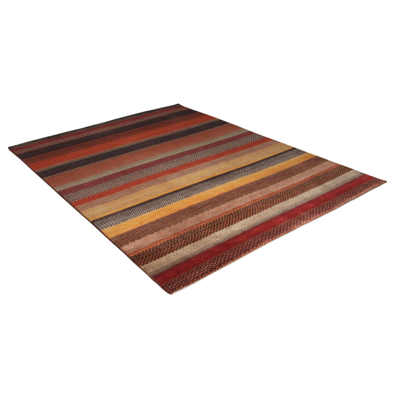 Belday Hand Woven Wool Beige/Brown/Orange Indoor Rug, Rectangular 70 x 140 cm