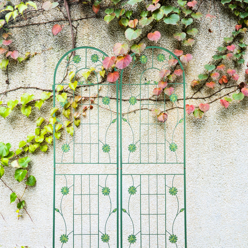 Ensemble de 4 treillis de jardin en métal antirouille de 71 po x 19,7 po, pour soutenir les plantes à l'extérieur, dos de fleurs - assemblage sans effort, ensemble de construction en fer 19,7 po, plantes grimpantes à l'extérieur, pilier simple