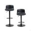 Ensemble de 2 tabourets de bar - tabourets de bar modernes en cuir de polyuréthane à hauteur de comptoir avec dossier, îlots de cuisine pivotants à hauteur réglable, sans accoudoirs, grande base-1571414102