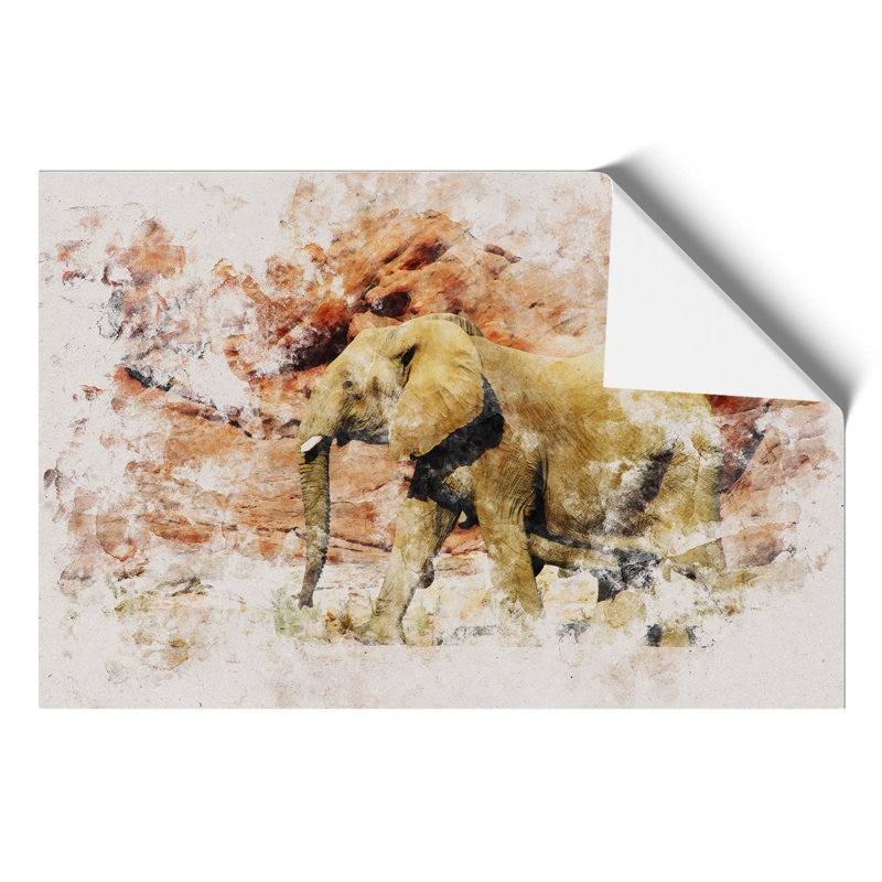 Elephant Watercolour - Frameless Print, 59cm H x 84cm W x 0.1cm D