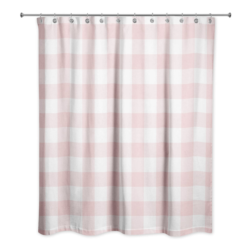 Hanka Plaid Single Shower Curtain, Pink