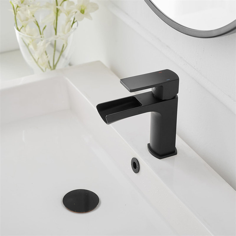 Waterfall Bathroom Faucet With Drain Assembly Single Hole Bathroom Sink Faucets Brass Single Handle Bathroom Basin Taps