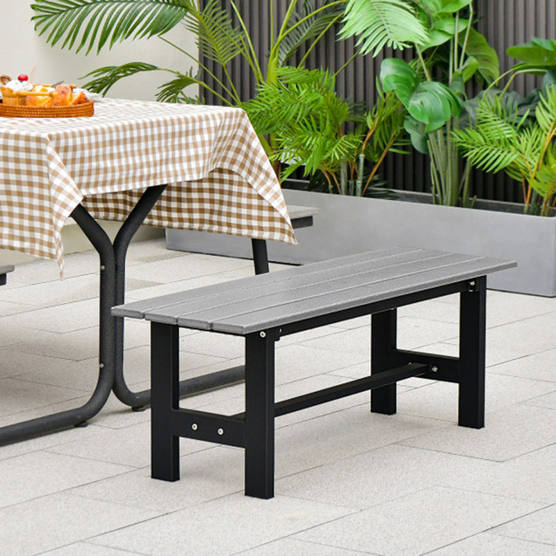 Banc d'extérieur en métal Latoysha, gris