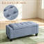 Rangement capitonné Lakehurst avec pieds en bois-133709754
