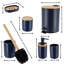 Accessoires de salle de bain avec accents naturels, ensemble moderne 6 pièces-107511180