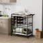 36"H Mirvjena 3 Tier Metal Bar Cart with Wine Rack for Kitchen Living Room Party-1304243000