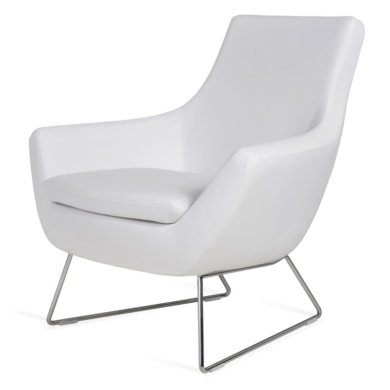 Lakewood Faux Leather Accent Chair, White