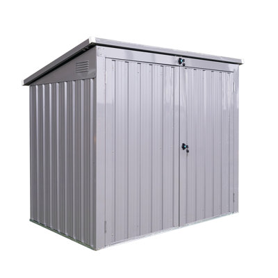 Garbage Bin Shed Stores 2 Trash Cans Metal Outdoor Bin Shed For Garbage Storage