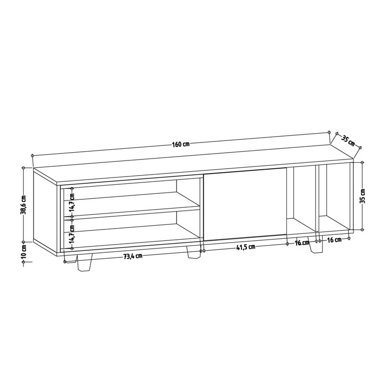 Tolbert TV Stand for TVs up to 70", White/Oak