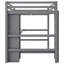 Lit mezzanine avec tablettes multifonctionnelles et bureau sous le lit