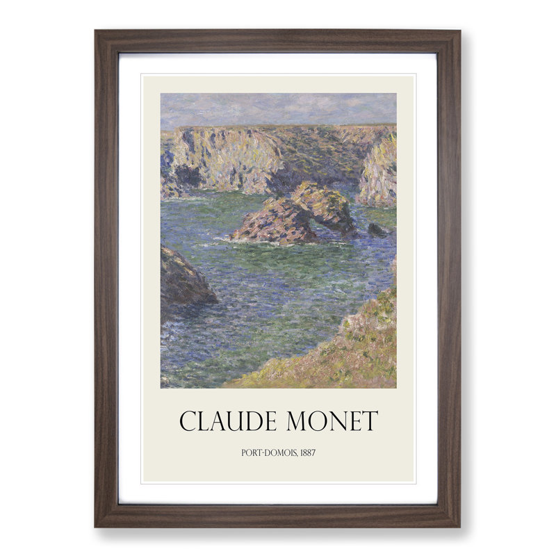 Port Domois, Belle Isle Print by Claude Monet - Picture Frame Painting, 48cm H x 36cm W x 2cm D, Walnut Framed