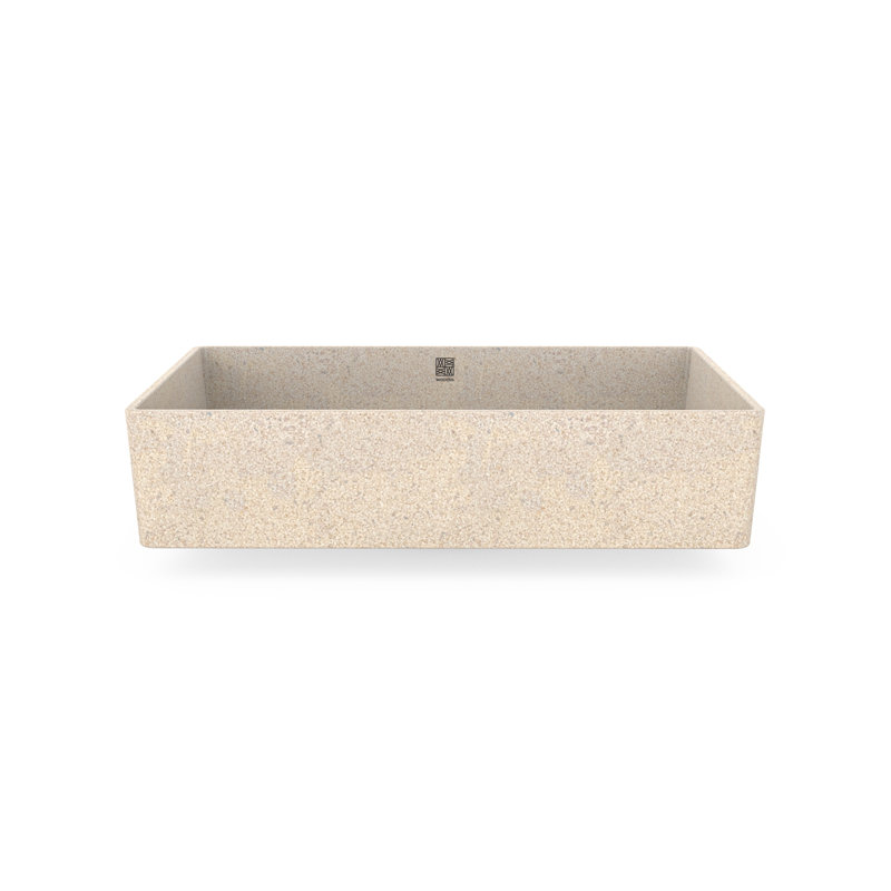 Woodio Cube60 15.75'' Wood Rectangular Bathroom Sink, Polar