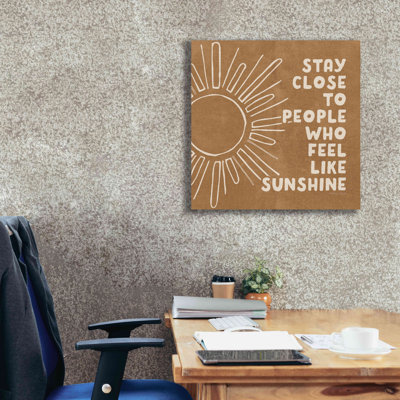 «Stay Close» par Susan Ball, estampe numérique «Stay Stay» par Susan Ball - art textuel sur toile tendue