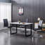 150cm Elegant U-Shape Pedestals Light Grey Dining Table-1105946039