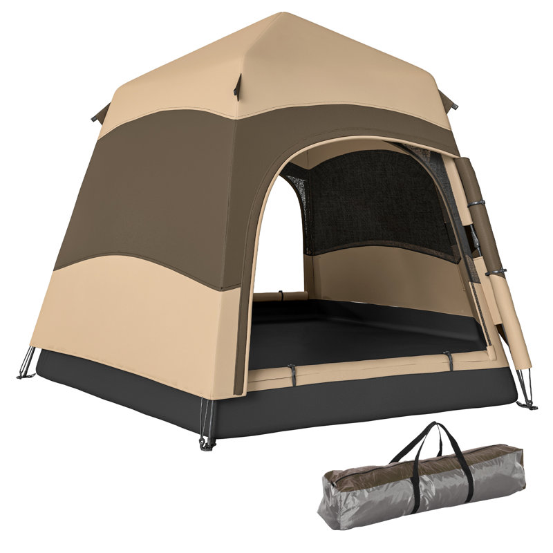 4 Person Tent, Brown/Khaki