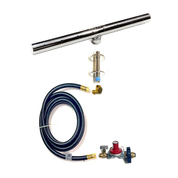 EasyFirePits Basic Propane Fire Pit Connection Kit and Lifetime Warranted 316 Stainless T-Burner