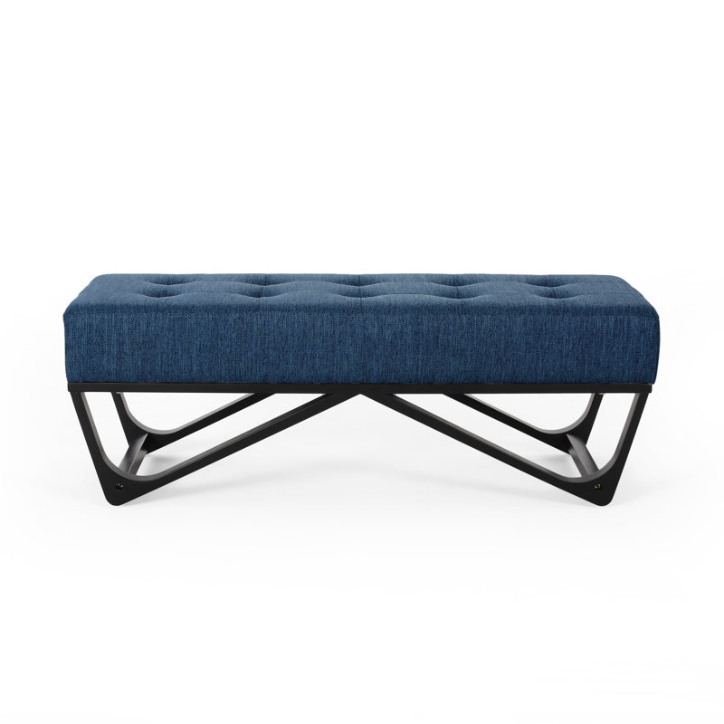 Bleu marine - Transformez votre maison. Revêtement, pieds sophistiqués. Polyvalent pour tout espace. 17,18 P x 47 l 16,53 H Rehaussez l'intérieur avec style. Dessus. Base moderne. Siège ou repose-pieds polyvalent. 47 W