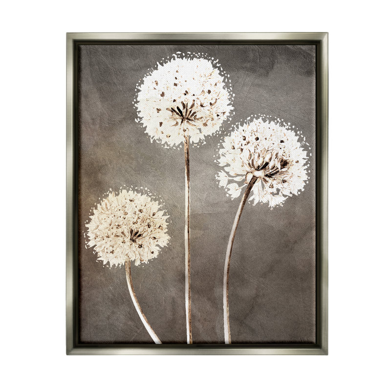 «Fluffy Dandelion Plants Wildflower Botanical Blooms» par Kim Allen - Reproduction rectangulaire sur toile avec cadre flottant